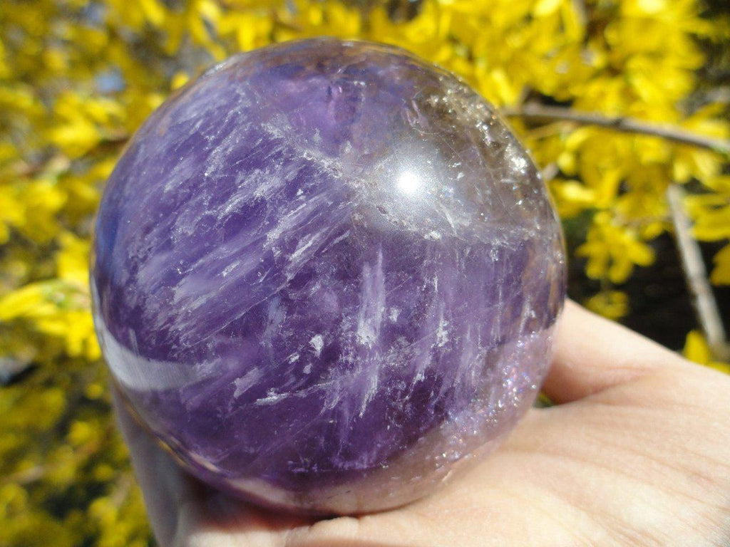 Large Rare AMETRINE SPHERE From Brazil ( Amethyst & Citrine combo) - Earth Family Crystals