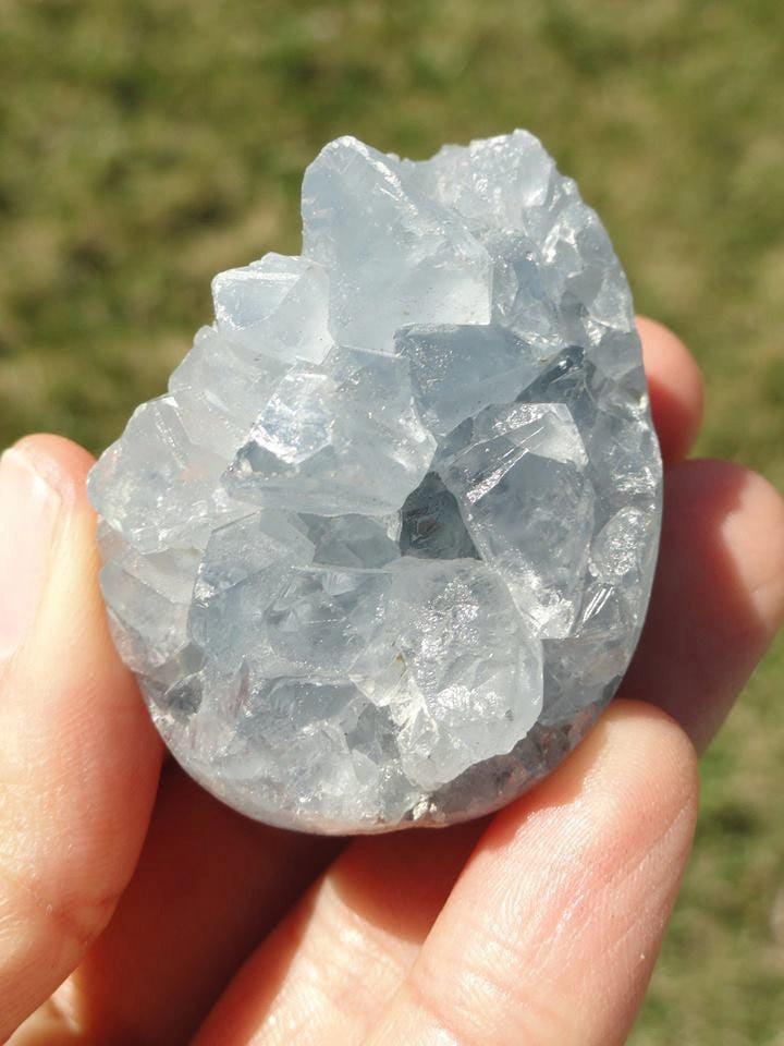Small Precious Blue CELESTITE EGG ~ Accessing Angelic realms, Calming, Clear communication* - Earth Family Crystals