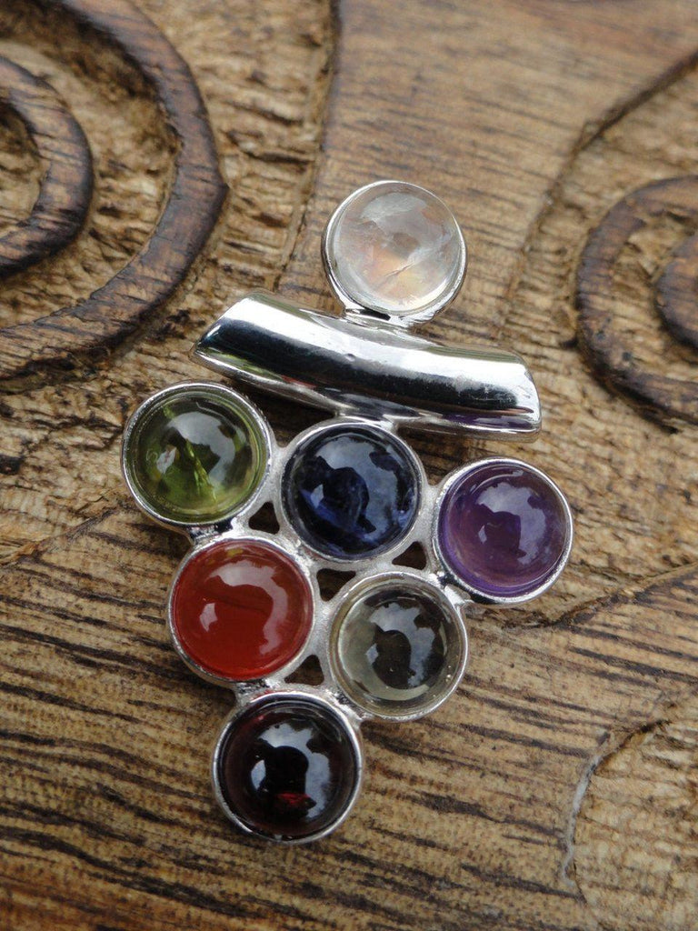 CHAKRA Gemstone Pendant In Sterling Silver * Includes Free Silver chain - Earth Family Crystals