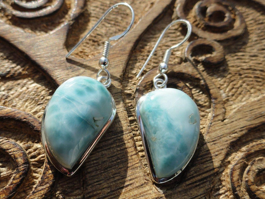Ocean Blue LARIMAR EARRINGS~Ultimate Goddess Energy, Calms fears, Relieves stress.* - Earth Family Crystals