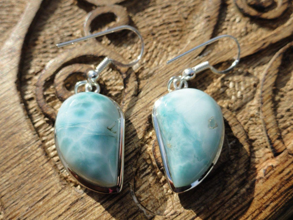 Ocean Blue LARIMAR EARRINGS~Ultimate Goddess Energy, Calms fears, Relieves stress.* - Earth Family Crystals