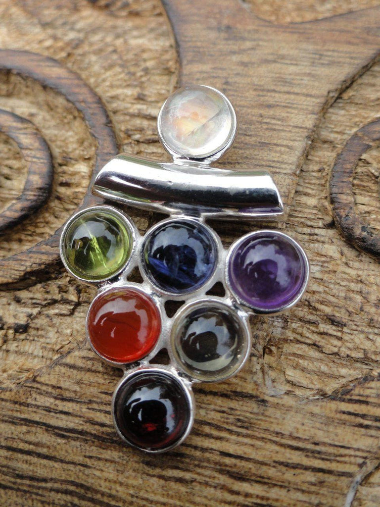 CHAKRA Gemstone Pendant In Sterling Silver * Includes Free Silver chain - Earth Family Crystals
