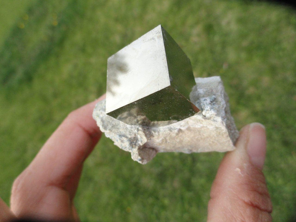 Amazing Natural Pyrite Cube in Matrix* - Earth Family Crystals