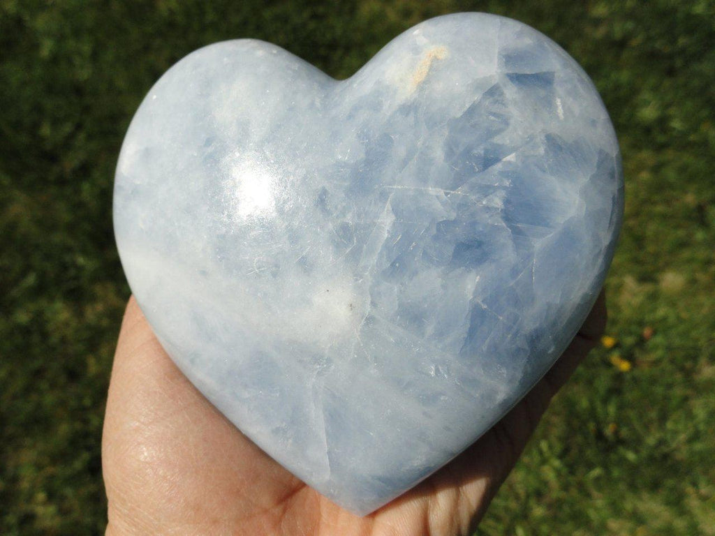 RESERVED For DeathBecomesMe* XL Sky Blue CALCITE Heart~ The Stone of Memory retention, Calming, Relaxation * - Earth Family Crystals