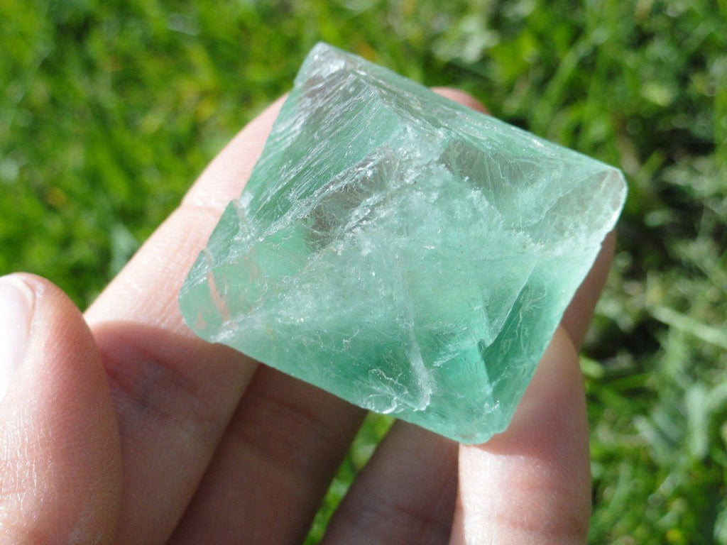 Natural GREEN OCTAHEDRON FLUORITE Sacred Geometry Shape* - Earth Family Crystals