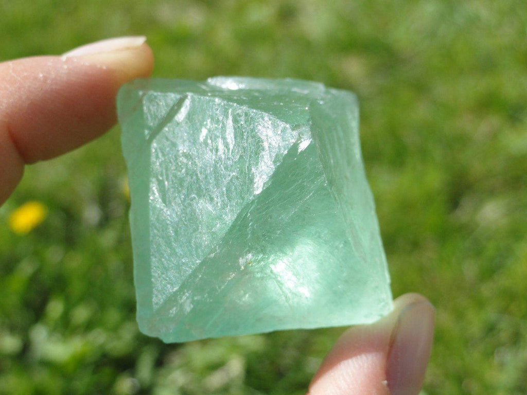 Natural GREEN OCTAHEDRON FLUORITE Sacred Geometry Shape* - Earth Family Crystals