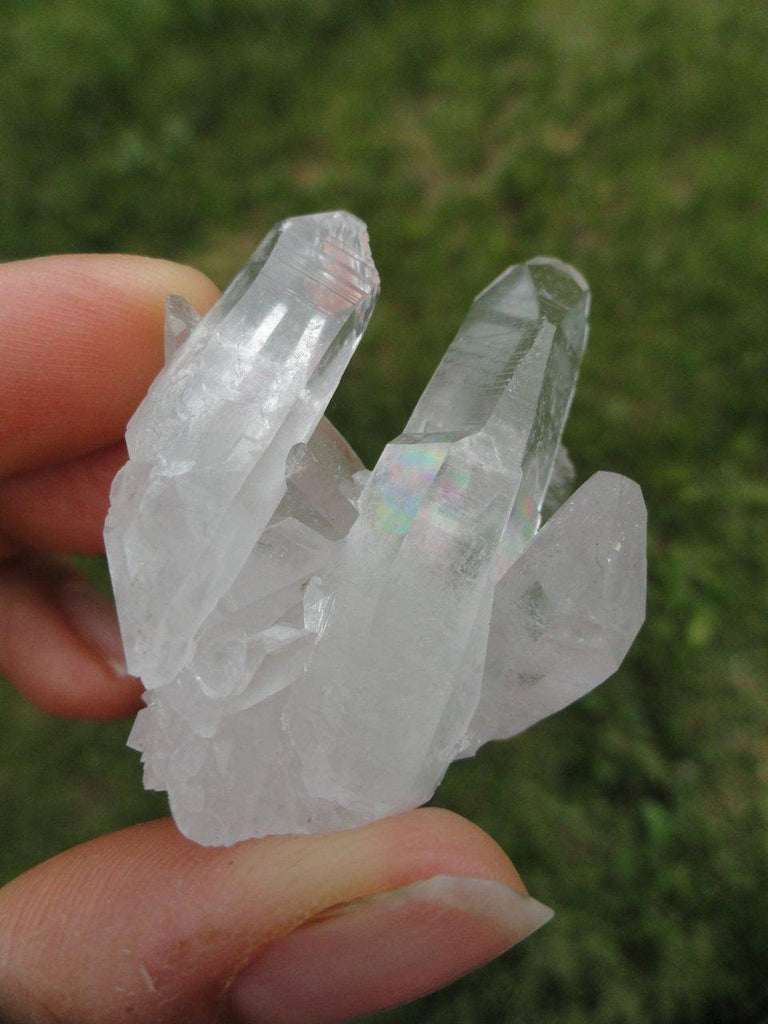 Self Healed Arkansas CLEAR QUARTZ CLUSTER With Mega Rainbows* Hippie healing Reiki New age Quartz - Earth Family Crystals