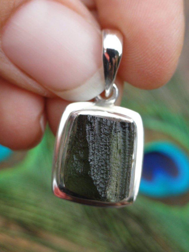 Powerful Extraterrestrial Energies Green MOLDAVITE PENDANT In Sterling Silver (Includes Free Silver Chain)* - Earth Family Crystals