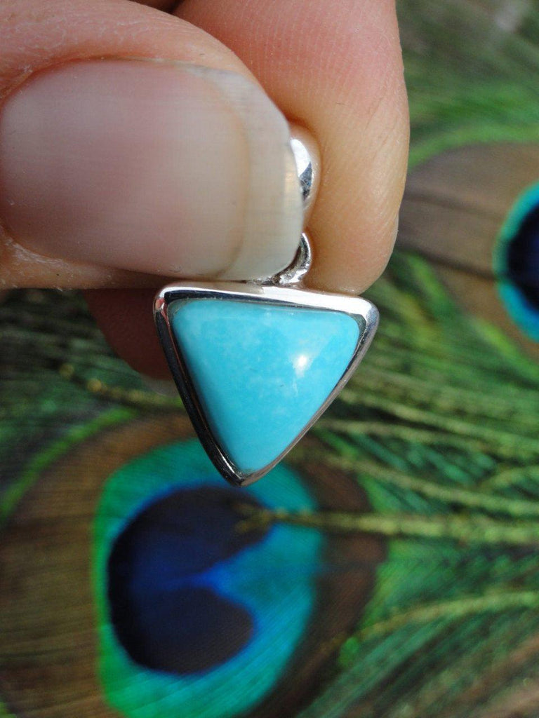 Heavenly Dainty Blue TURQUOISE PENDANT In Sterling Silver* Includes Free Silver Chain - Earth Family Crystals