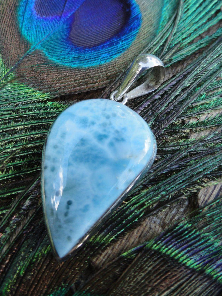 High Quality Ocean Blue LARIMAR PENDANT In Sterling Silver (Includes Free Silver chain)* - Earth Family Crystals