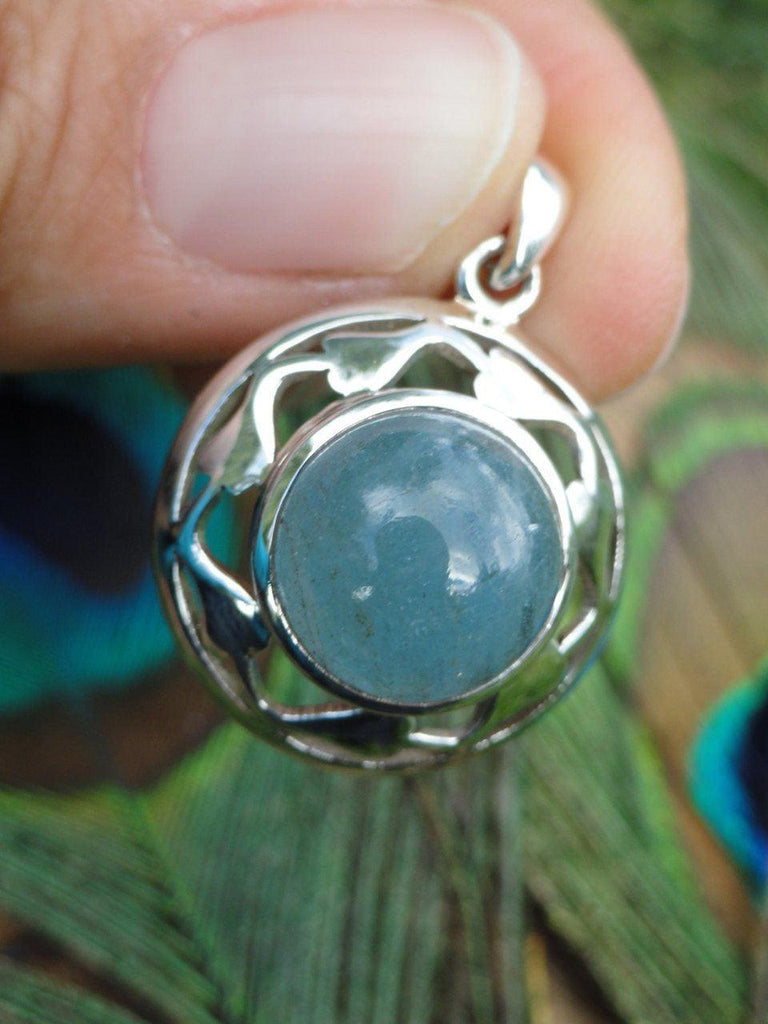 Elegant Blue AQUAMARINE PENDANT In Sterling Silver ( Includes Free Silver Chain) - Earth Family Crystals