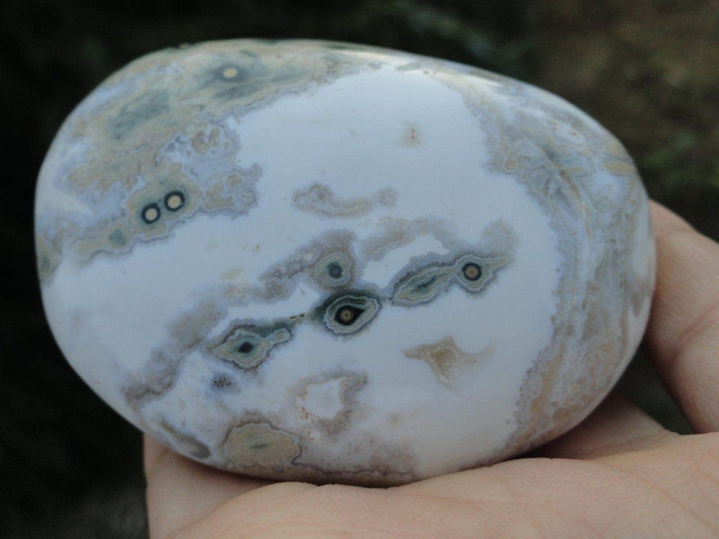 Fascinating creamy White & Green Floating Orbs OCEAN JASPER SPECIMEN~Stone of Optimism, Joy* - Earth Family Crystals