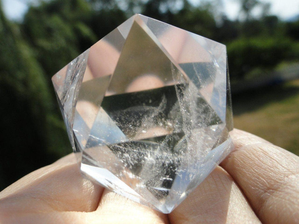 Brilliant CLEAR QUARTZ ICOSAHEDRON Sacred Geometry shape* - Earth Family Crystals