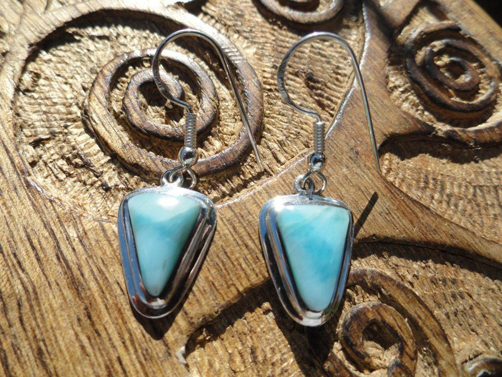 Goddess Blue LARIMAR EARRINGS In Sterling Silver* - Earth Family Crystals