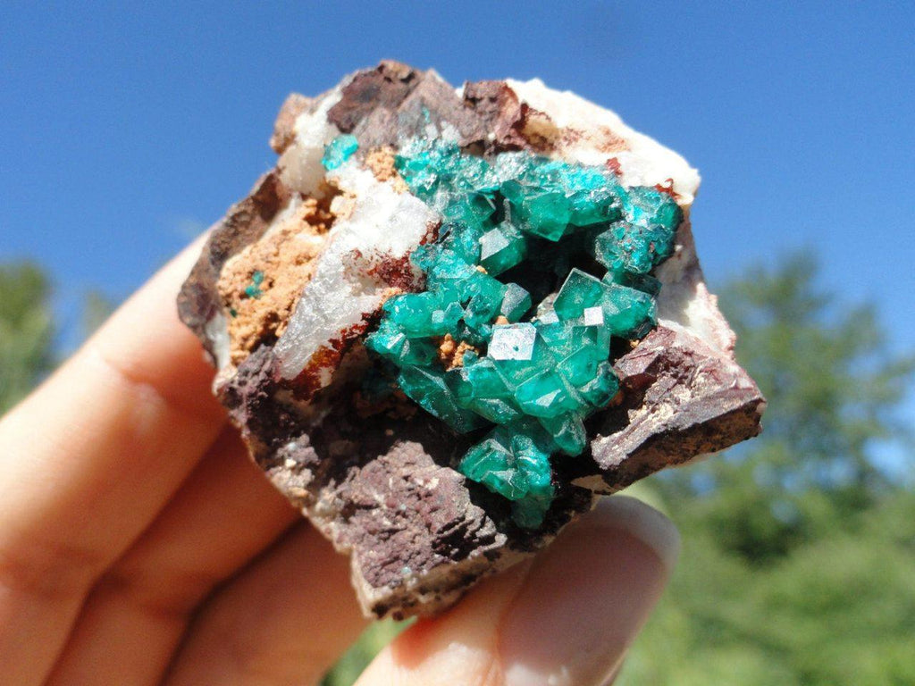 Gorgeous Gemmy Emerald Green Dioptase on Matrix* - Earth Family Crystals