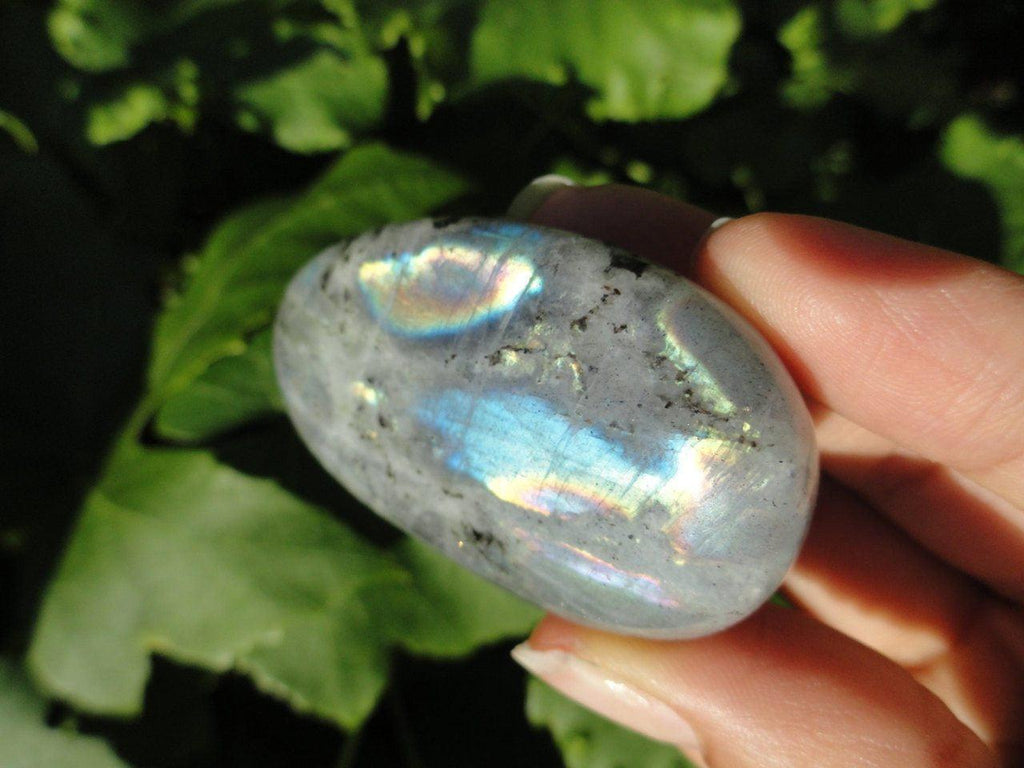 Gorgeous flashy LABRADORITE Palm Stone* - Earth Family Crystals