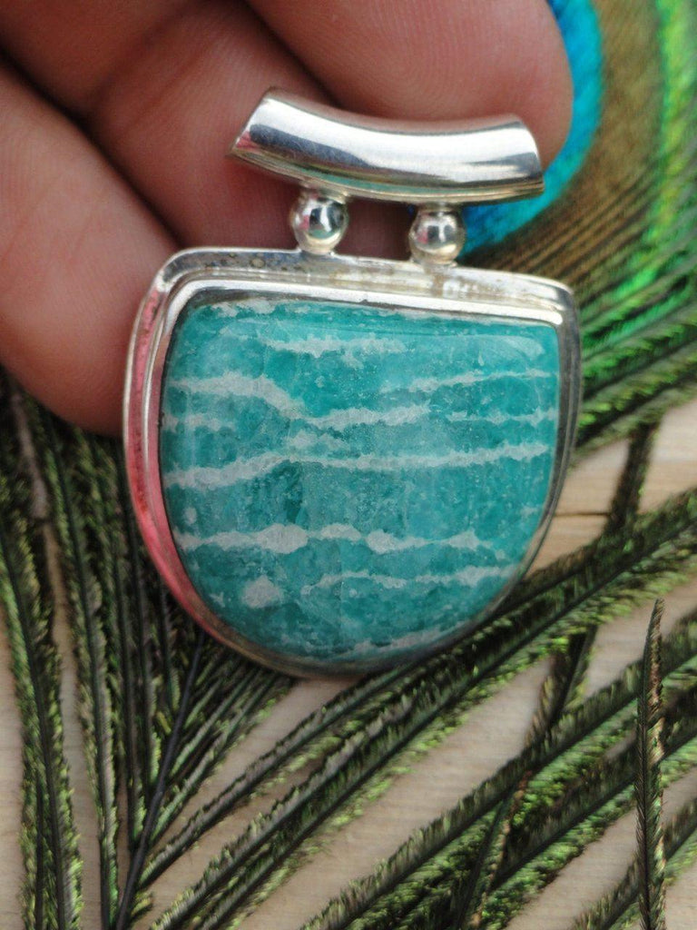 Gorgeous Blue AMAZONITE PENDANT In Sterling Silver ~Enhancing loving communication, Healing (Includes Free Silver Chain) - Earth Family Crystals