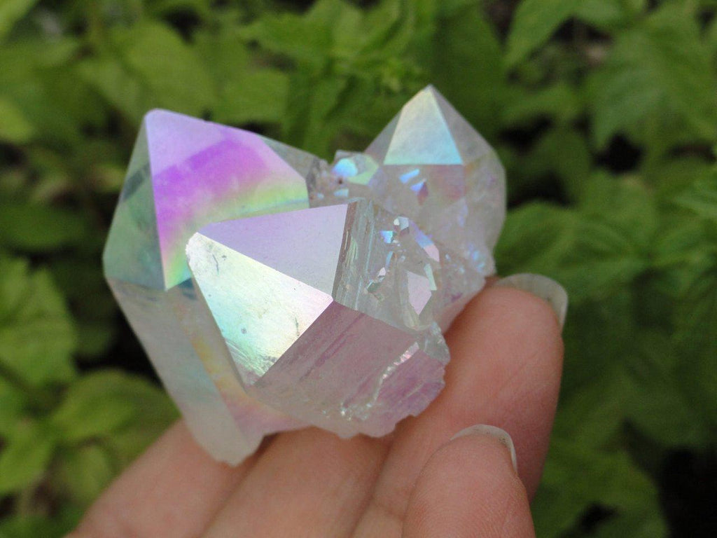 Striking Opal Glow ANGEL AURA QUARTZ Cluster With Self Healed Base* - Earth Family Crystals