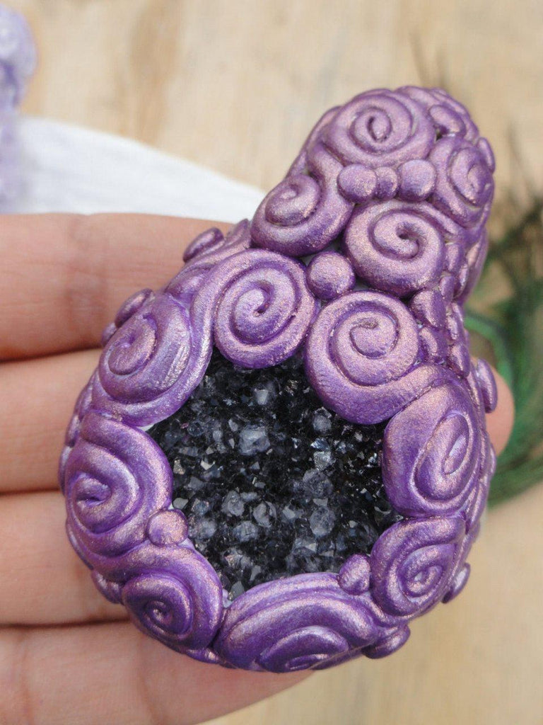 High Energy Chunky  Black AMETHYST AMULET* Hippie Healing, Reiki, New age, Magic* - Earth Family Crystals