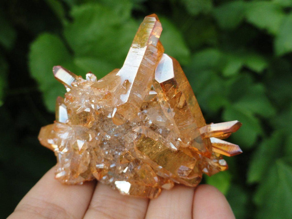 Gorgeous SUNSHINE AURA QUARTZ Cluster With Double Terminations* - Earth Family Crystals