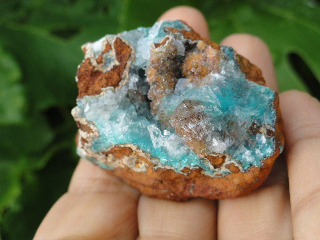Unique Bright Blue AURICHALCITE & Clear Calcite From Mexico* Hippie Healing Magic New age Reiki - Earth Family Crystals
