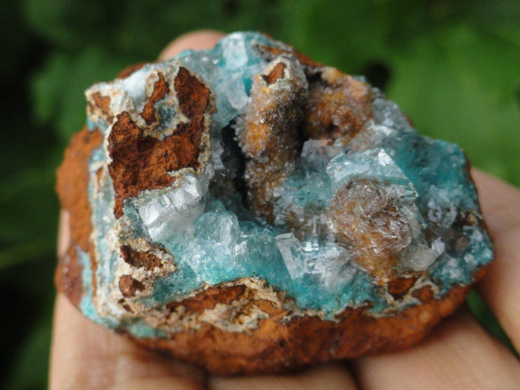 Unique Bright Blue AURICHALCITE & Clear Calcite From Mexico* Hippie Healing Magic New age Reiki - Earth Family Crystals