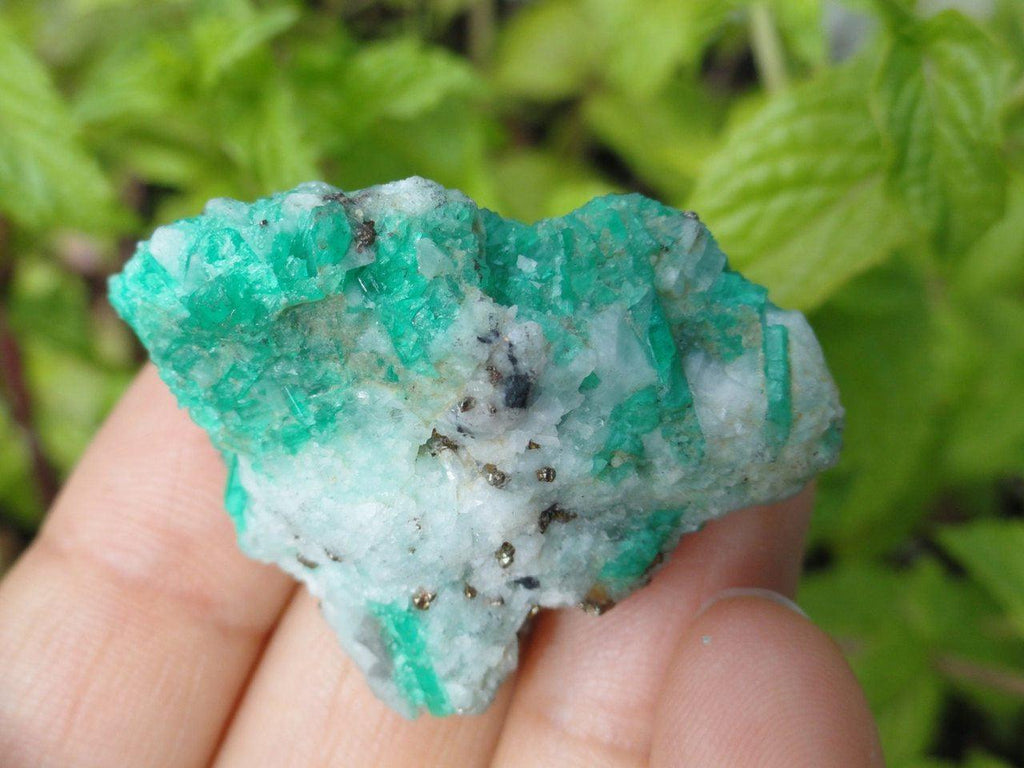 Colombian Green EMERALD SPECIMEN With Pyrite inclusions* - Earth Family Crystals