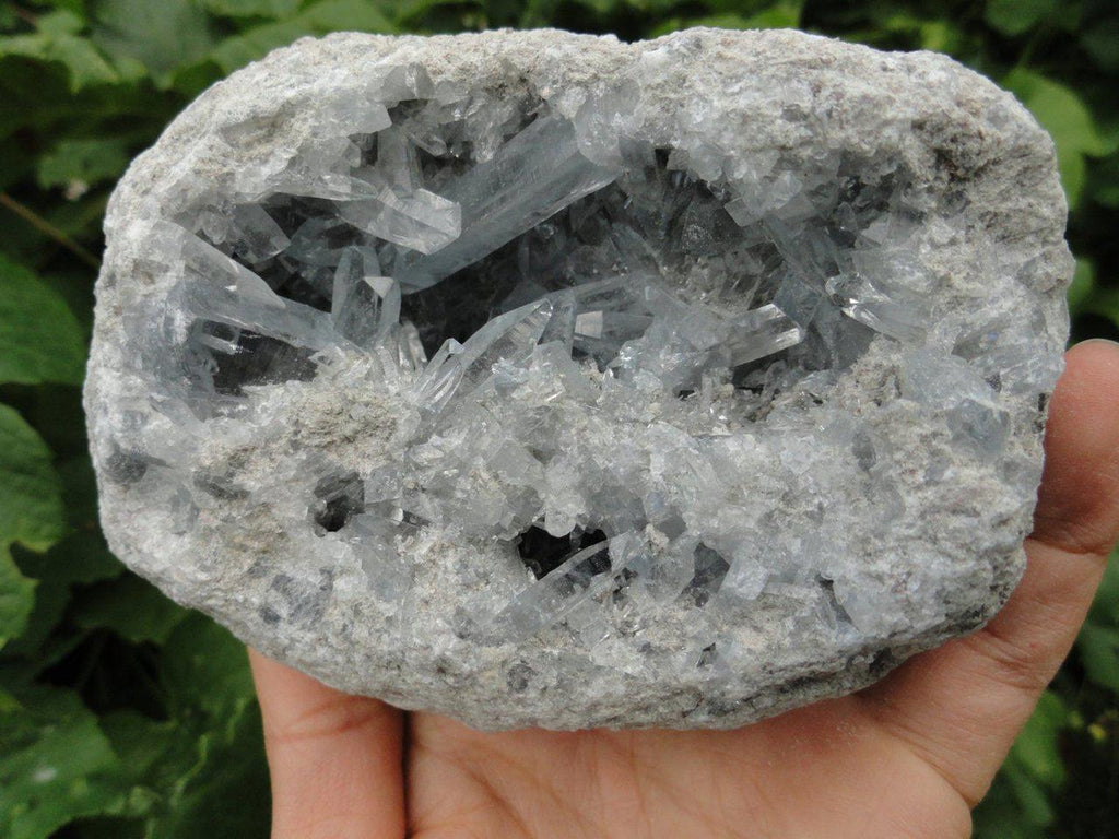 RESERVED For KEVIN. W. Precious Sky Blue CELESTITE GEODE With Unusual Spiky Points* - Earth Family Crystals