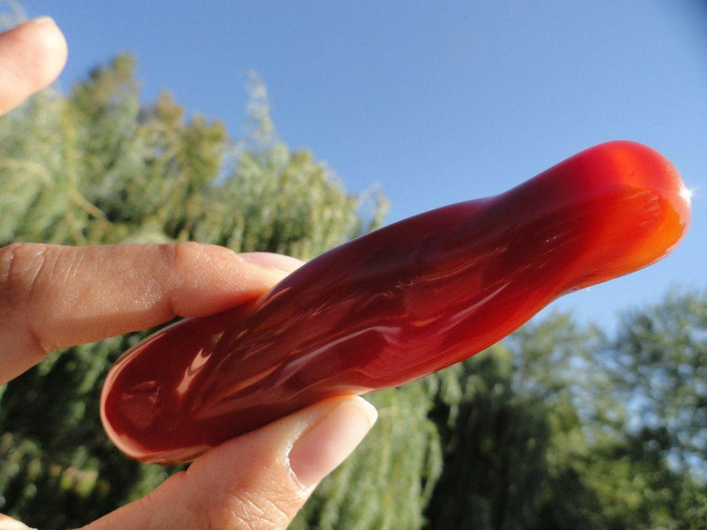 Rich Orange & Red Polished CARNELIAN WAND * - Earth Family Crystals