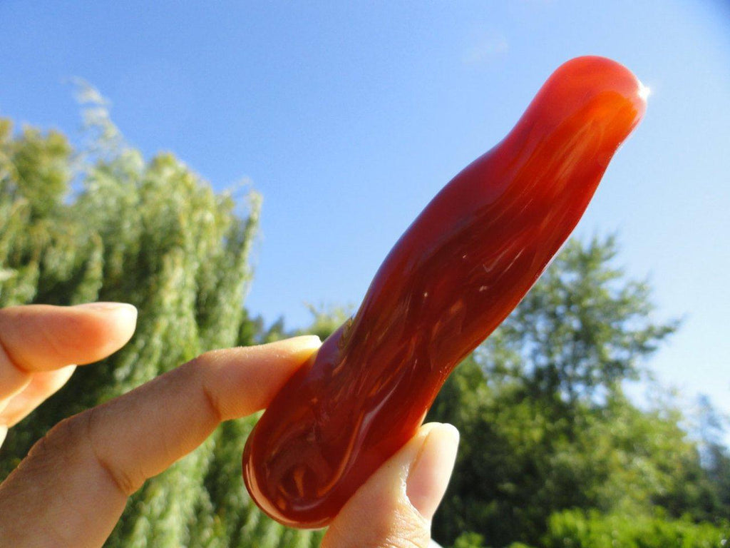 Rich Orange & Red Polished CARNELIAN WAND * - Earth Family Crystals