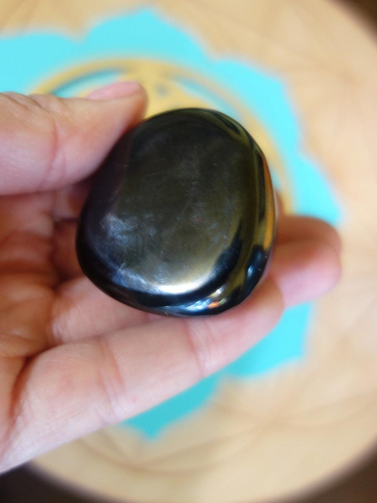Smooth & Soothing Black Jet Palm Stone - Earth Family Crystals