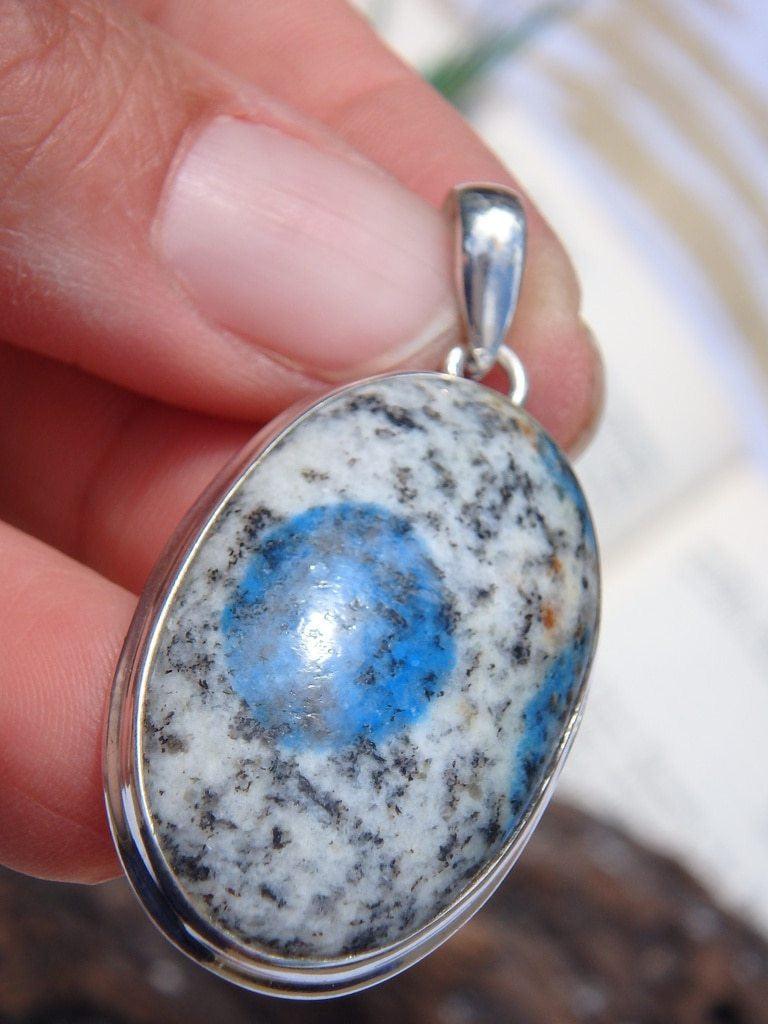 Azurite Included! Interesting K2 Stone Pendant In Sterling Silver (Includes Silver Chain) - Earth Family Crystals