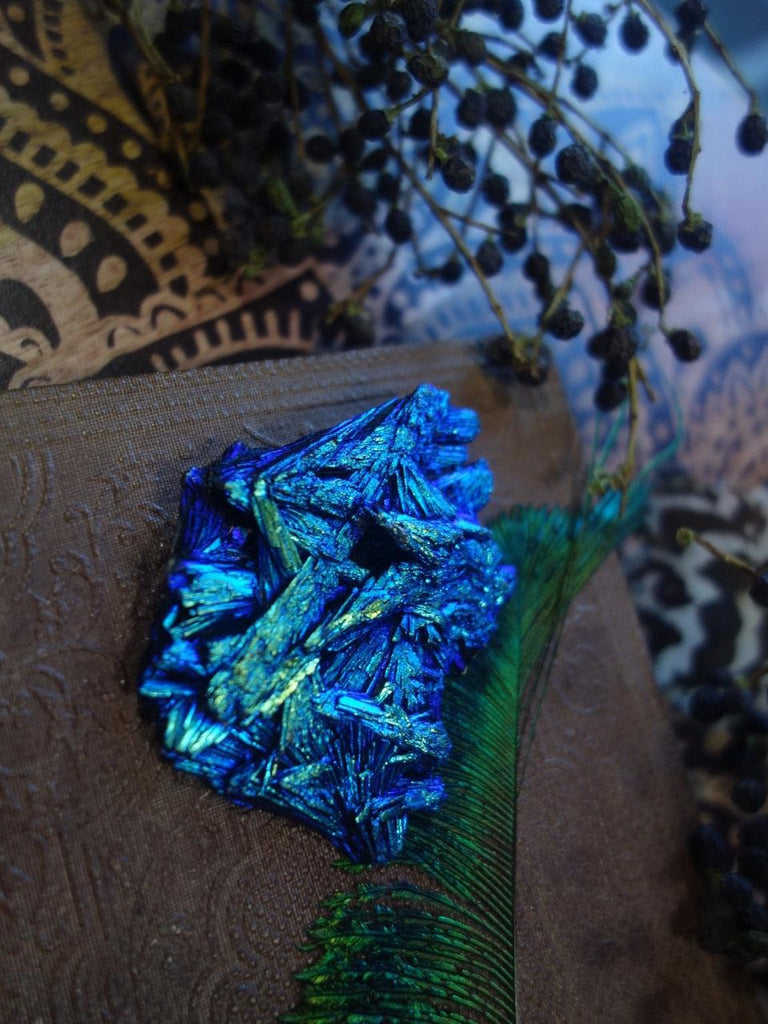 Unique Cobalt Blue Titanium Infused Kyanite Cluster - Earth Family Crystals