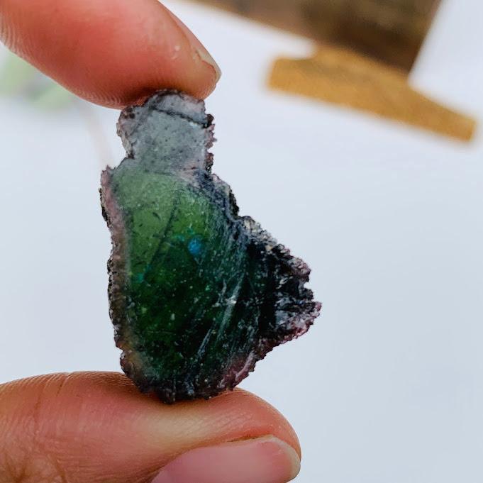 Chunk of Green Tourmaline in Collectors Box From Brazil - Earth Family Crystals