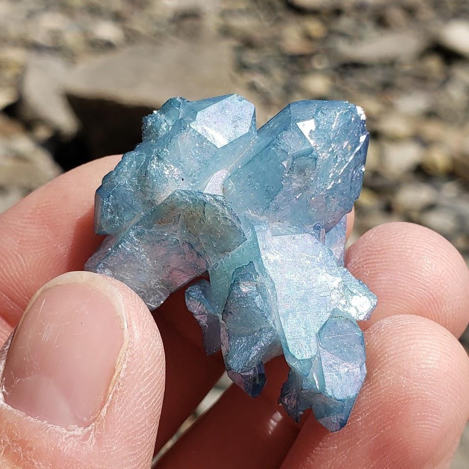 Aqua Aura Blue Druzy Quartz Cluster from Arkansas #1 - Earth Family Crystals