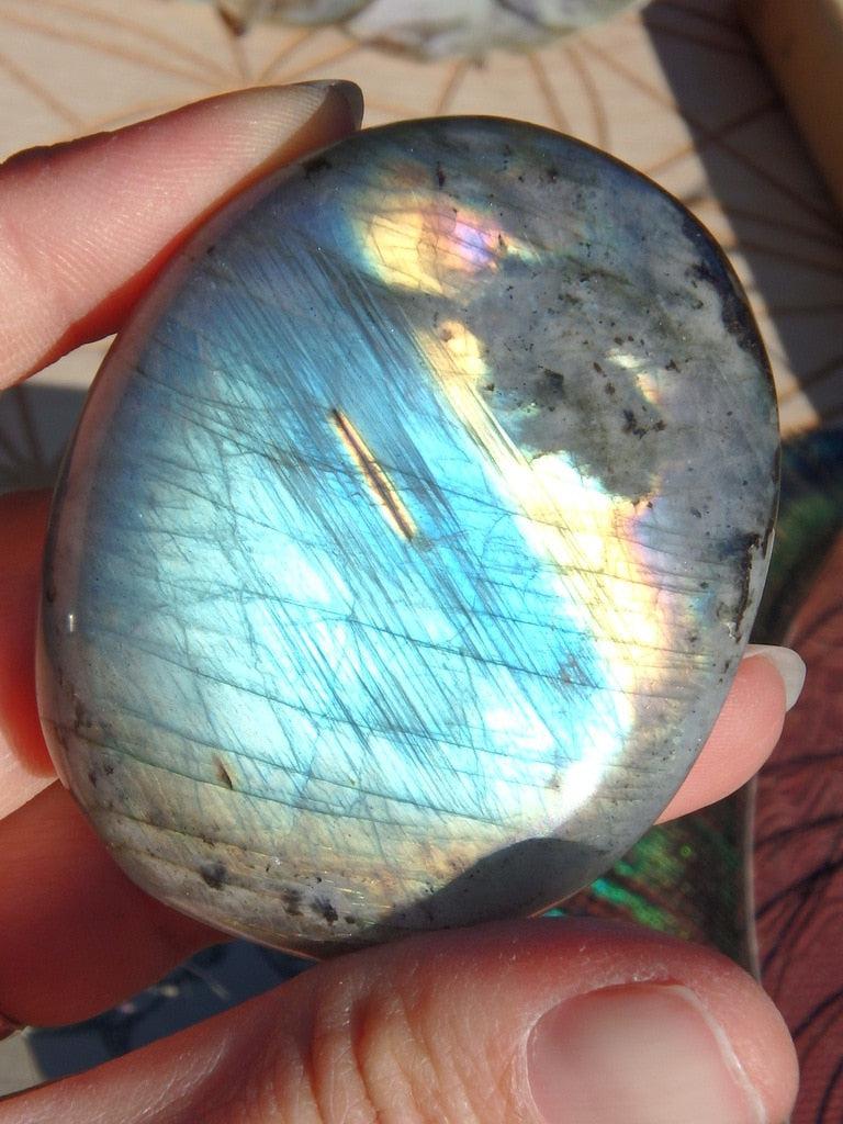 Gorgeous Flashes Labradorite Palm Stone 8 - Earth Family Crystals