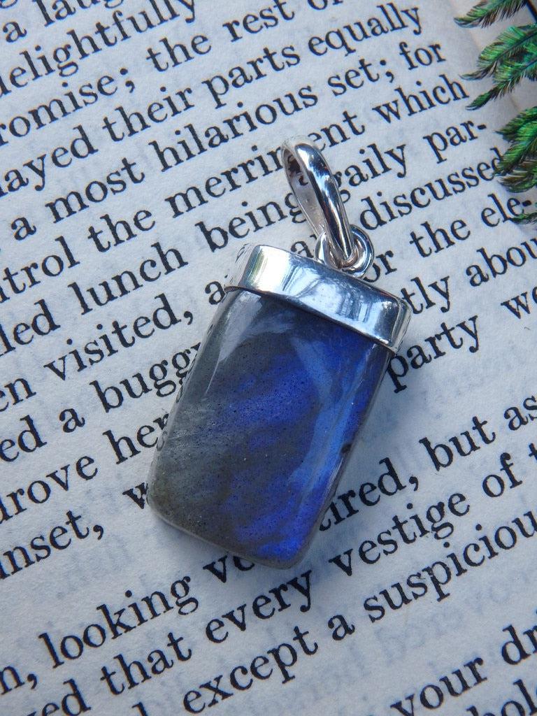 Flashes Of Pretty Blue Labradorite Pendant In Sterling Silver (Includes Silver Chain) - Earth Family Crystals