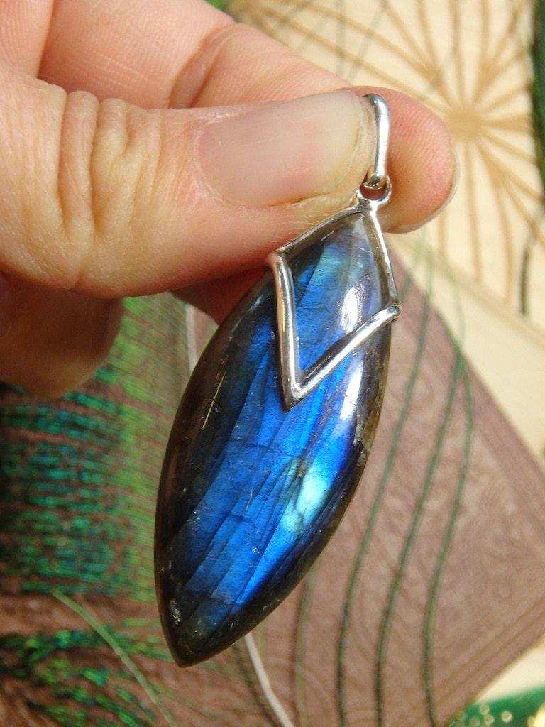 Amazing Flash Labradorite Gemstone Pendant In Sterling Silver (Includes Silver Chain) 11 - Earth Family Crystals