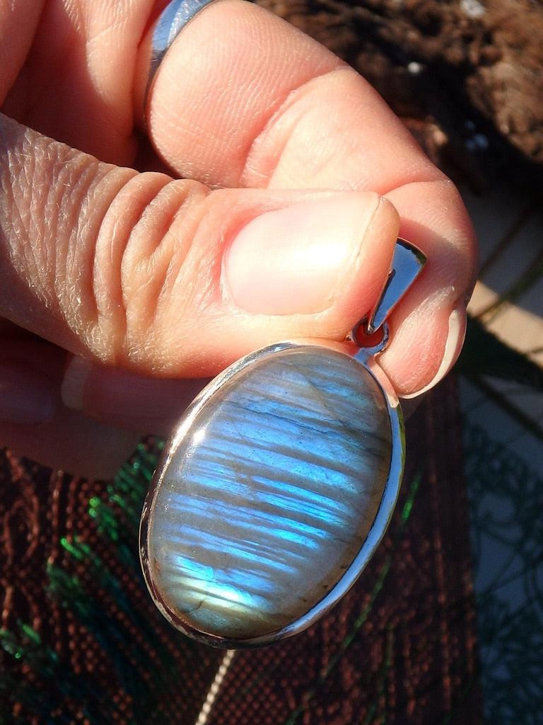 Flashy Labradorite Gemstone Pendant In Sterling Silver (Includes Silver Chain)  3 - Earth Family Crystals
