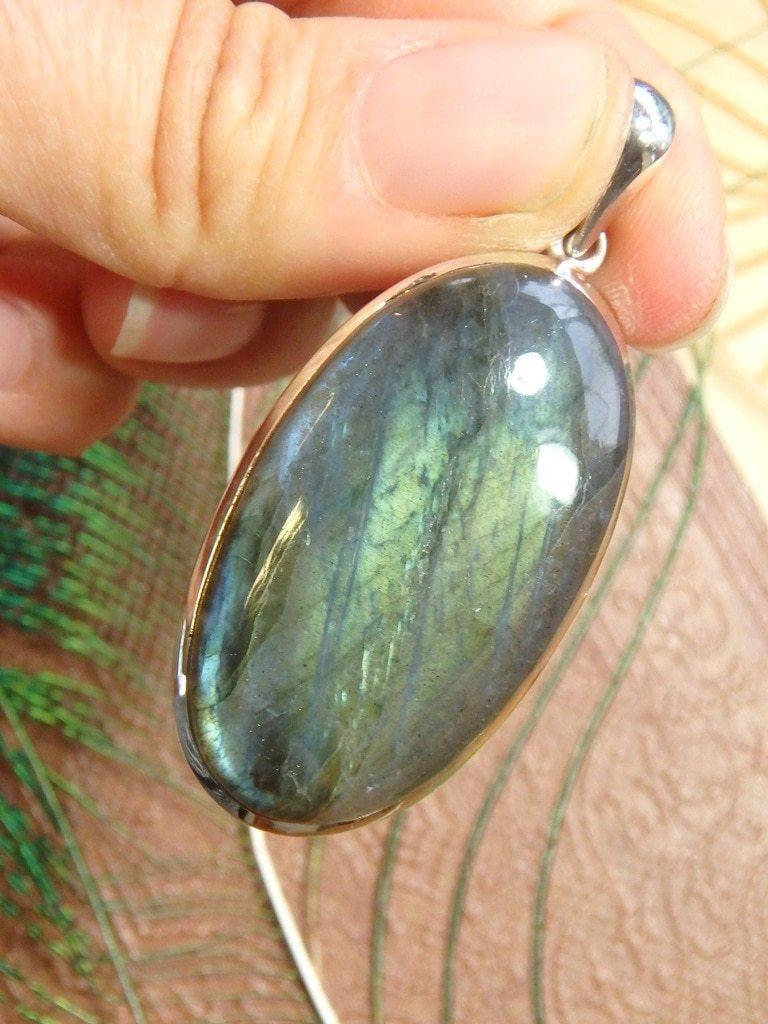 Amazing Flash Labradorite Gemstone Pendant In Sterling Silver (Includes Silver Chain) 12 - Earth Family Crystals