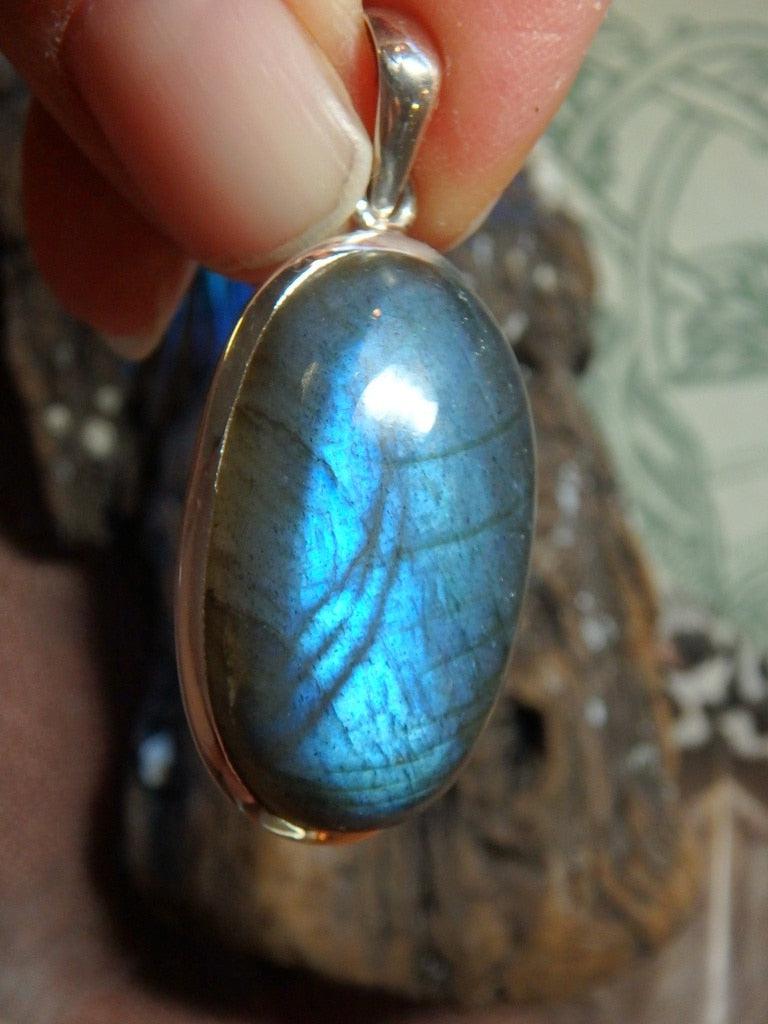 Lovely Labradorite Gemstone Pendant In Sterling Silver (Includes Silver Chain) - Earth Family Crystals