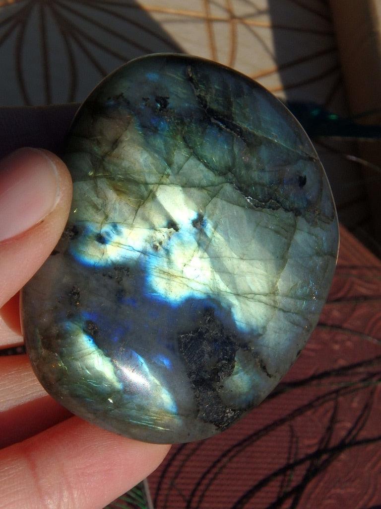 Gorgeous Flashes Labradorite Palm Stone 5 - Earth Family Crystals