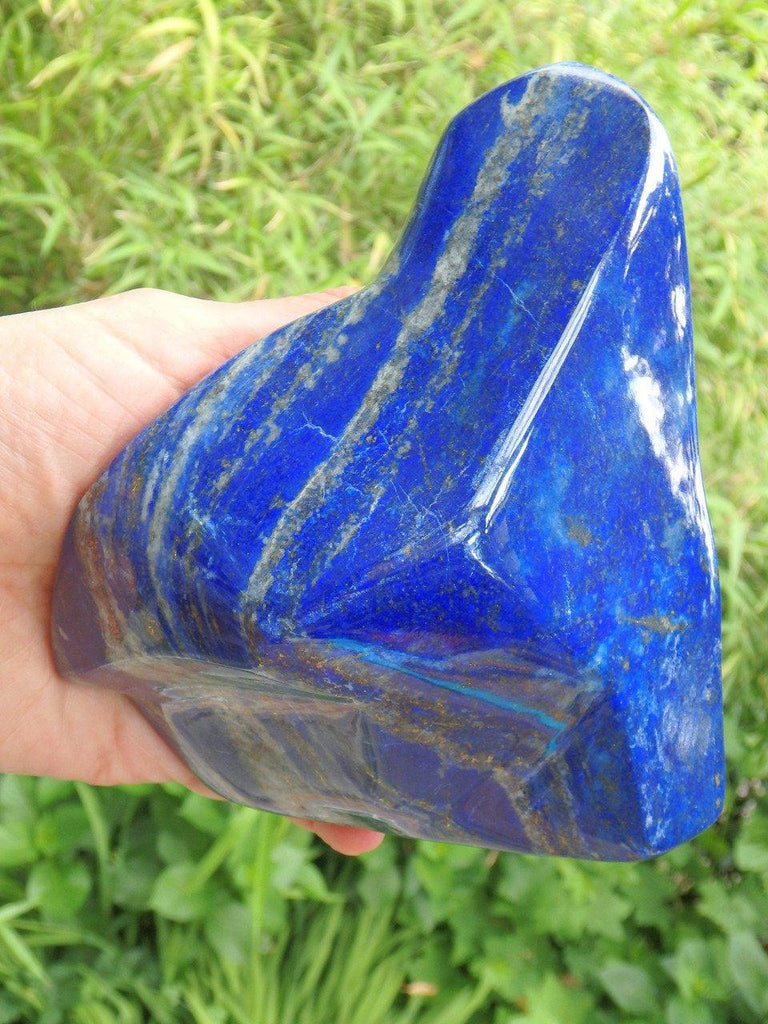 AA Grade Large Celestial Blue Lapis Lazuli Free Form Standing Specimen - Earth Family Crystals