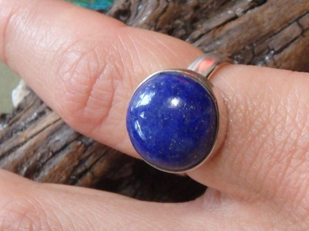 Cobalt Blue Moon Lapis Lazuli  Ring In Sterling Silver (Size 7.5) - Earth Family Crystals