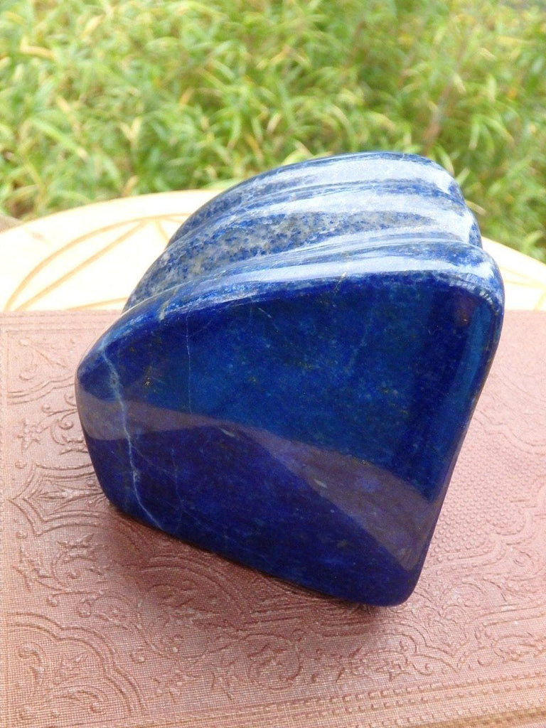 Deep Azure Blue & Golden Sparkle Lapis Lazuli Self Standing Specimen - Earth Family Crystals