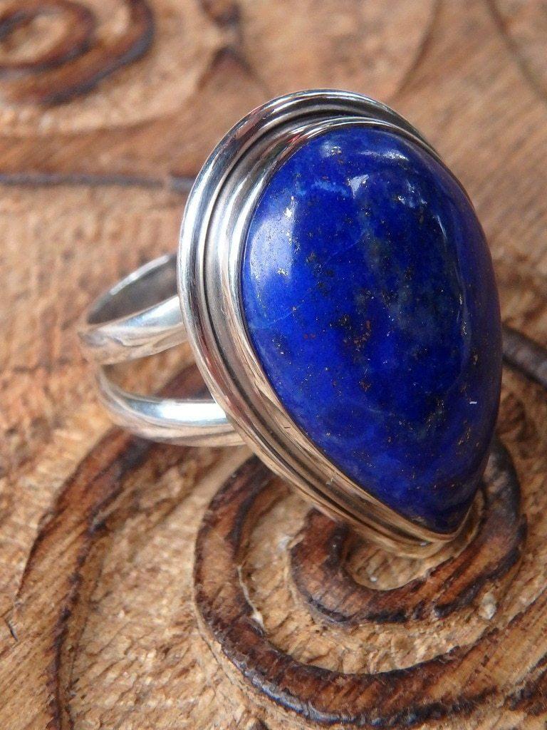 Deep Celestial Blue Lapis Lazuli  Ring In Sterling Silver (Size 6.5) - Earth Family Crystals