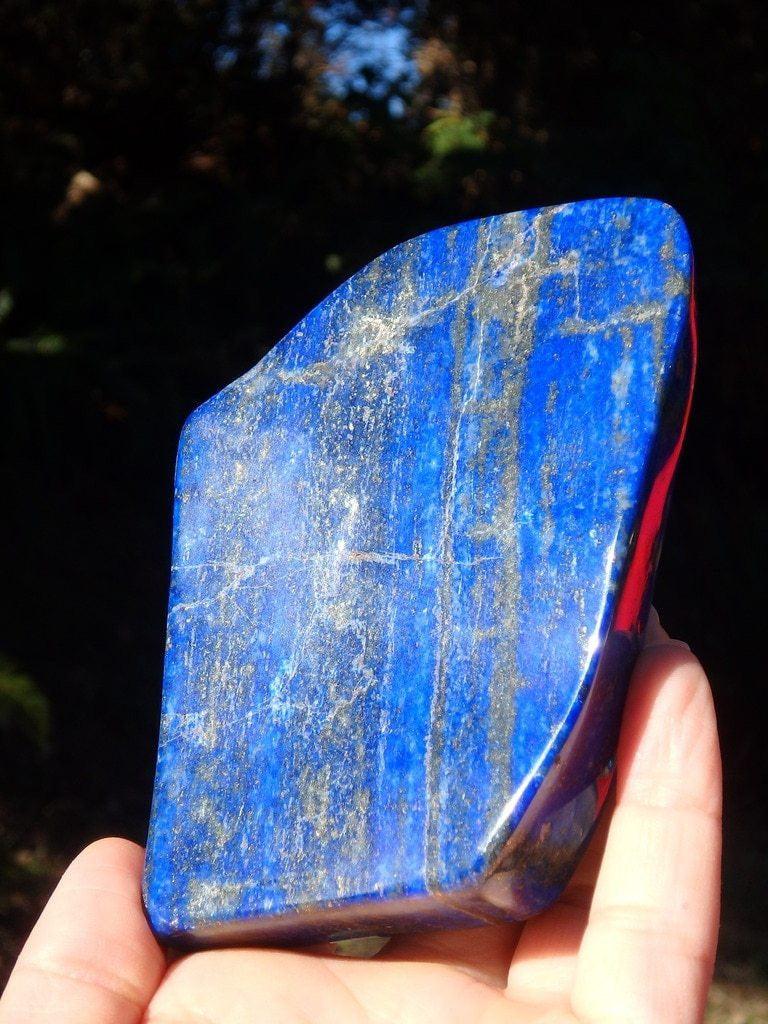AA Quality Cobalt Blue & Shimmery Golden Pyrite Lapis Lazuli Free Standing Specimen - Earth Family Crystals