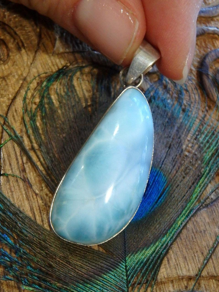 Long & Lush Caribbean Blue Waters Larimar Pendant In Sterling Silver (Includes Silver Chain) *REDUCED - Earth Family Crystals