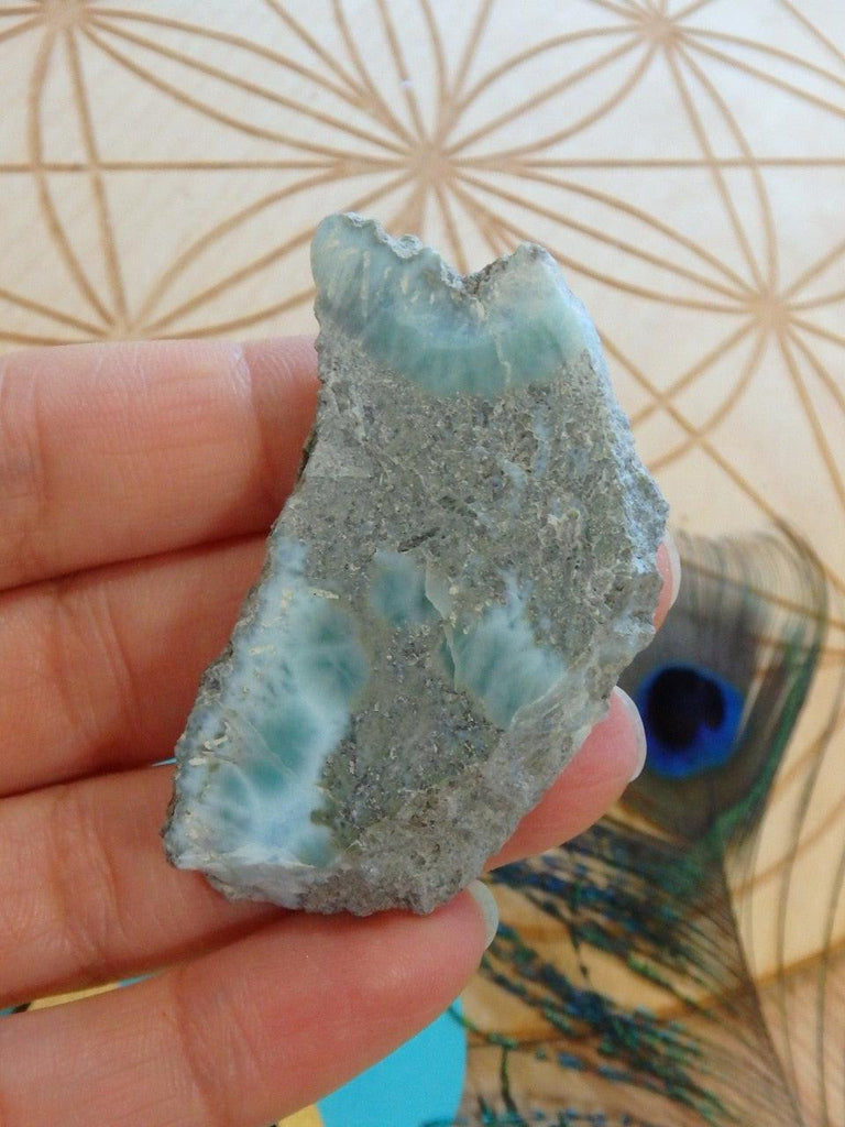 Fantastic Partially Polished Larimar Hand Held Specimen - Earth Family Crystals
