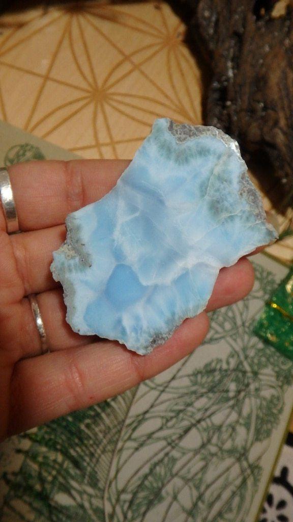 Beautiful Blue Partially Polished Larimar Specimen - Earth Family Crystals